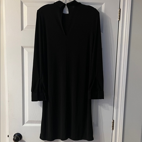 Zara Wednesday style high collar Black Long Sleeve Dress - Picture 4 of 6